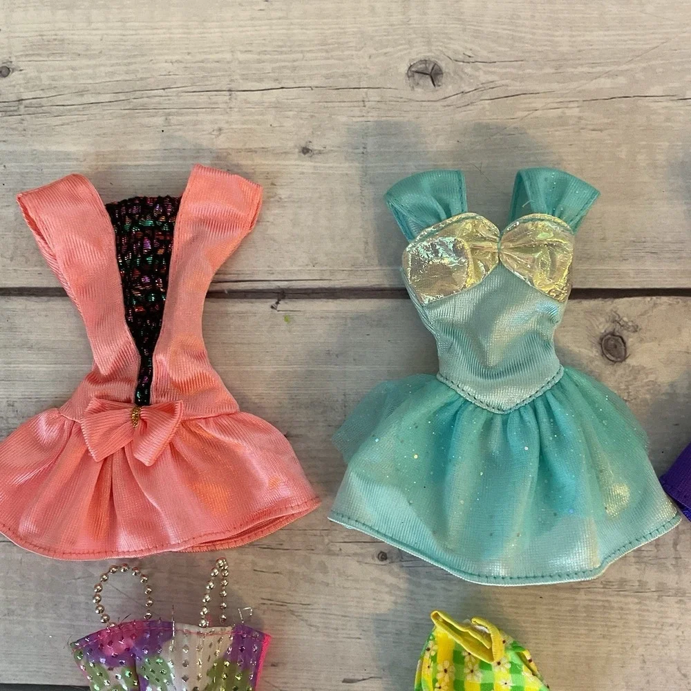 Barbie Mattel Dresses‎ Lot Of 6 Pink Purple Blue Yellow Short Casual Fancy Party
